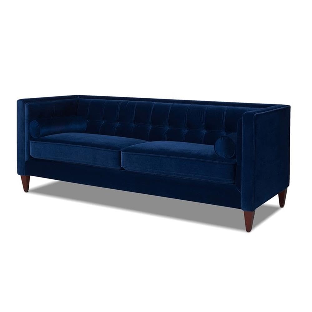 Navy Blue Velvet Tufted Sofa Y42690
