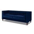 Navy Blue Velvet Tufted Sofa Y42690