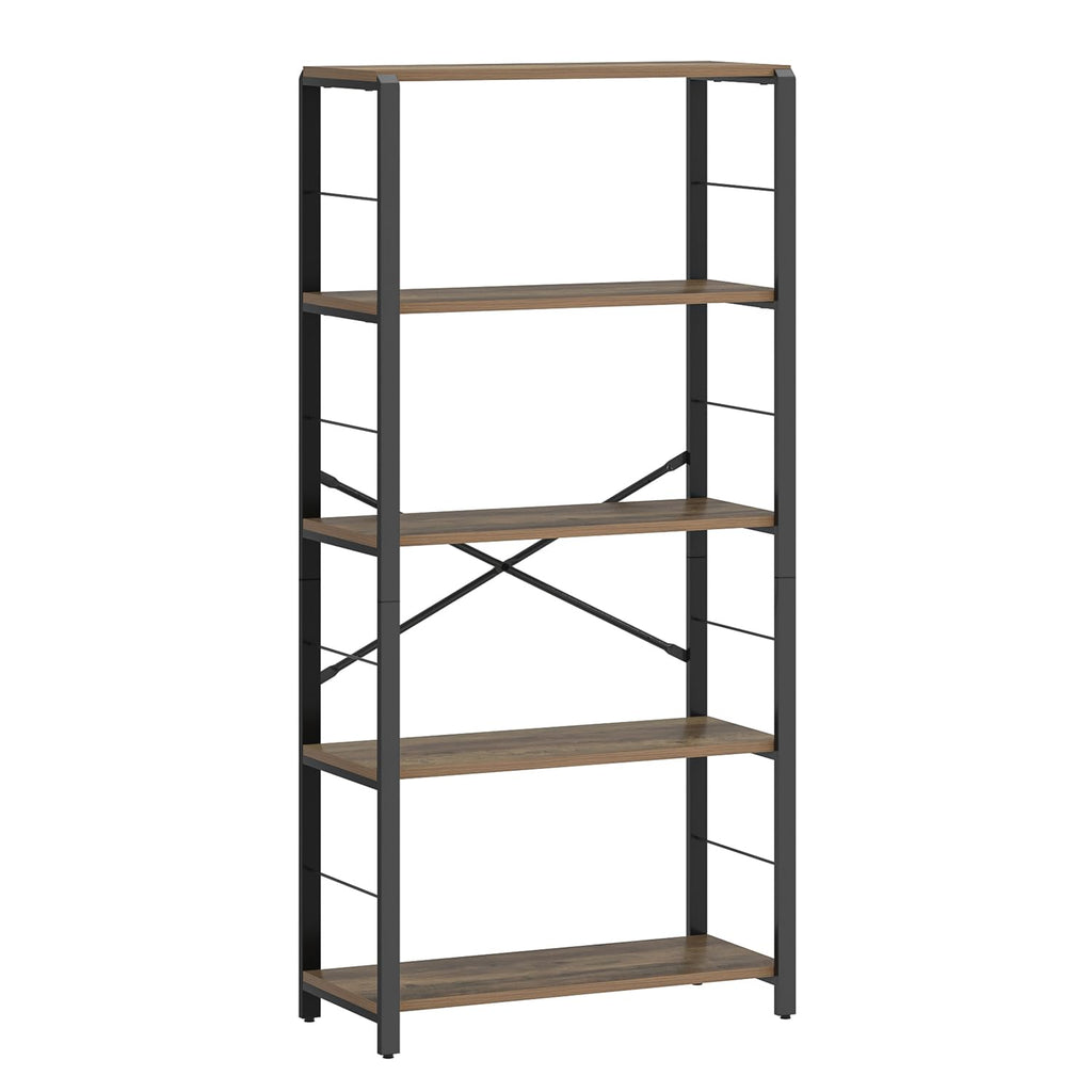 5 Tier Wood and Metal Bookshelf O20109