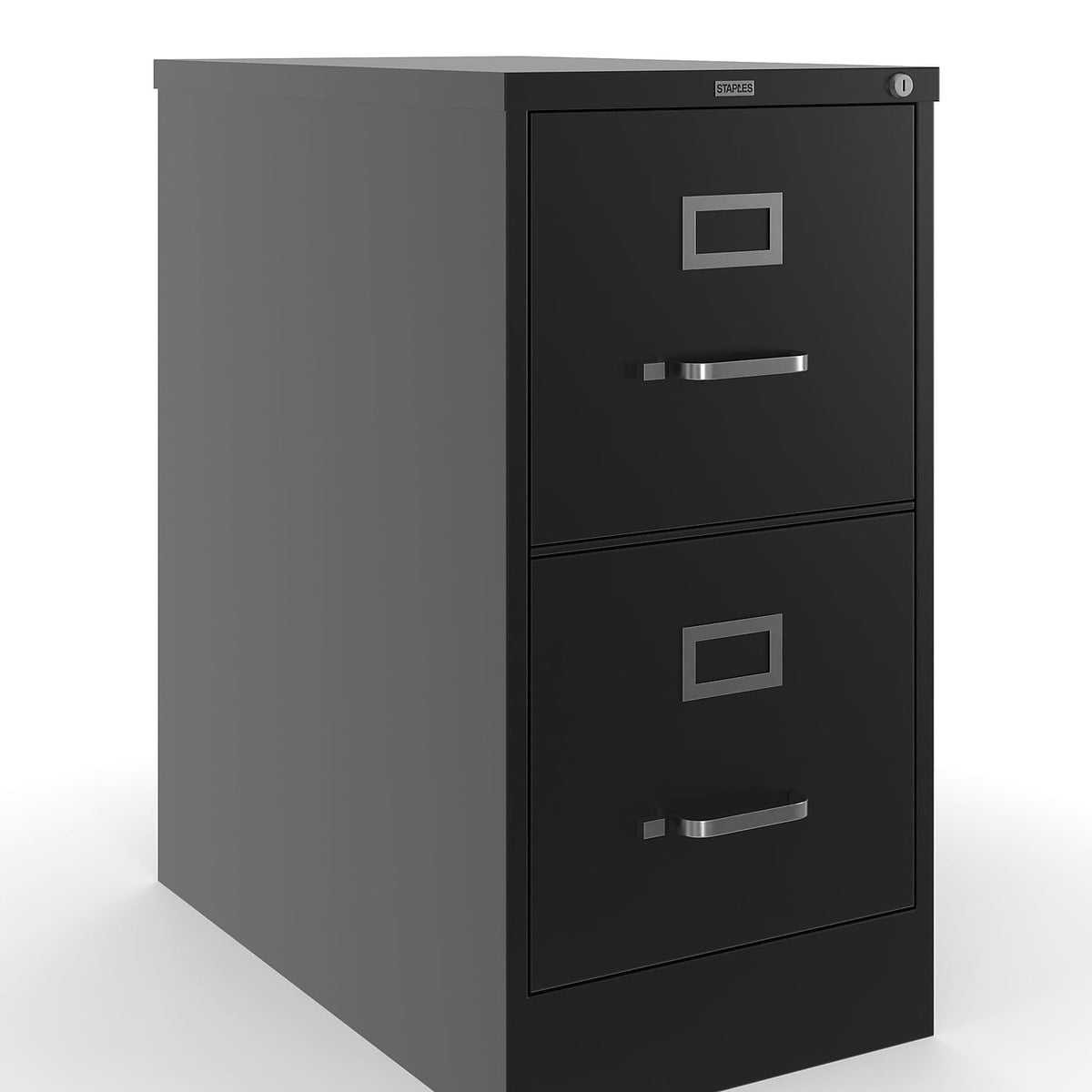 Black 2 Drawer Letter Size Lockable File Cabinet H9477