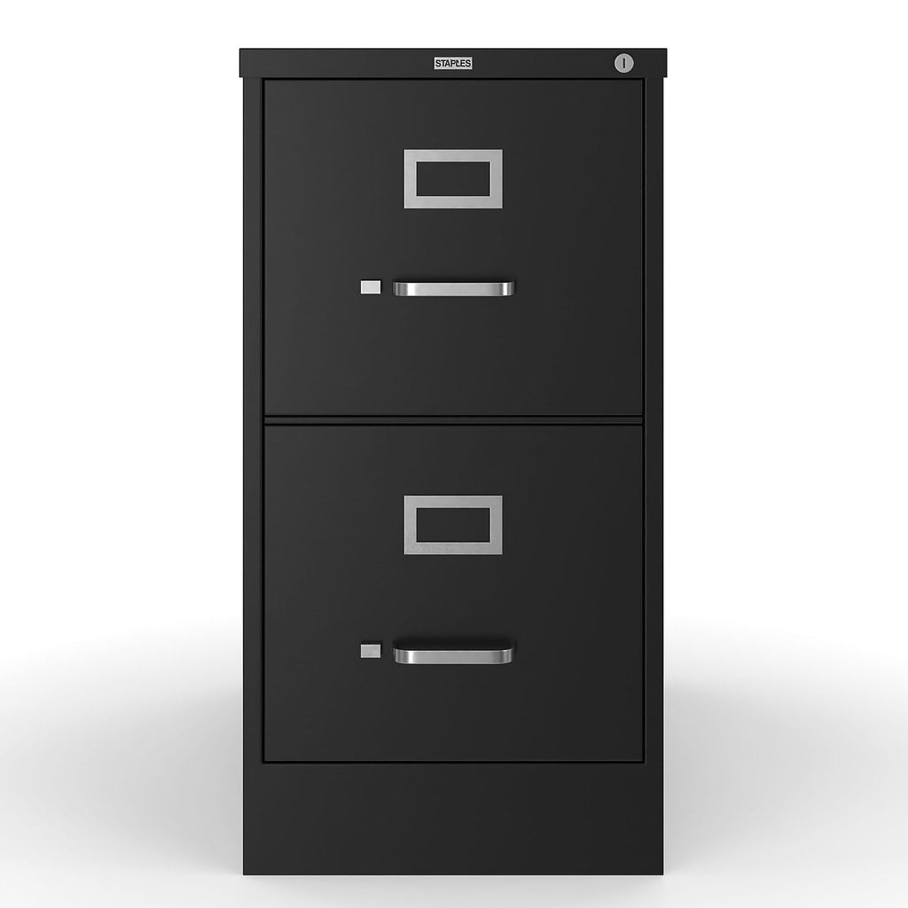 Black 2 Drawer Letter Size Lockable File Cabinet H9477