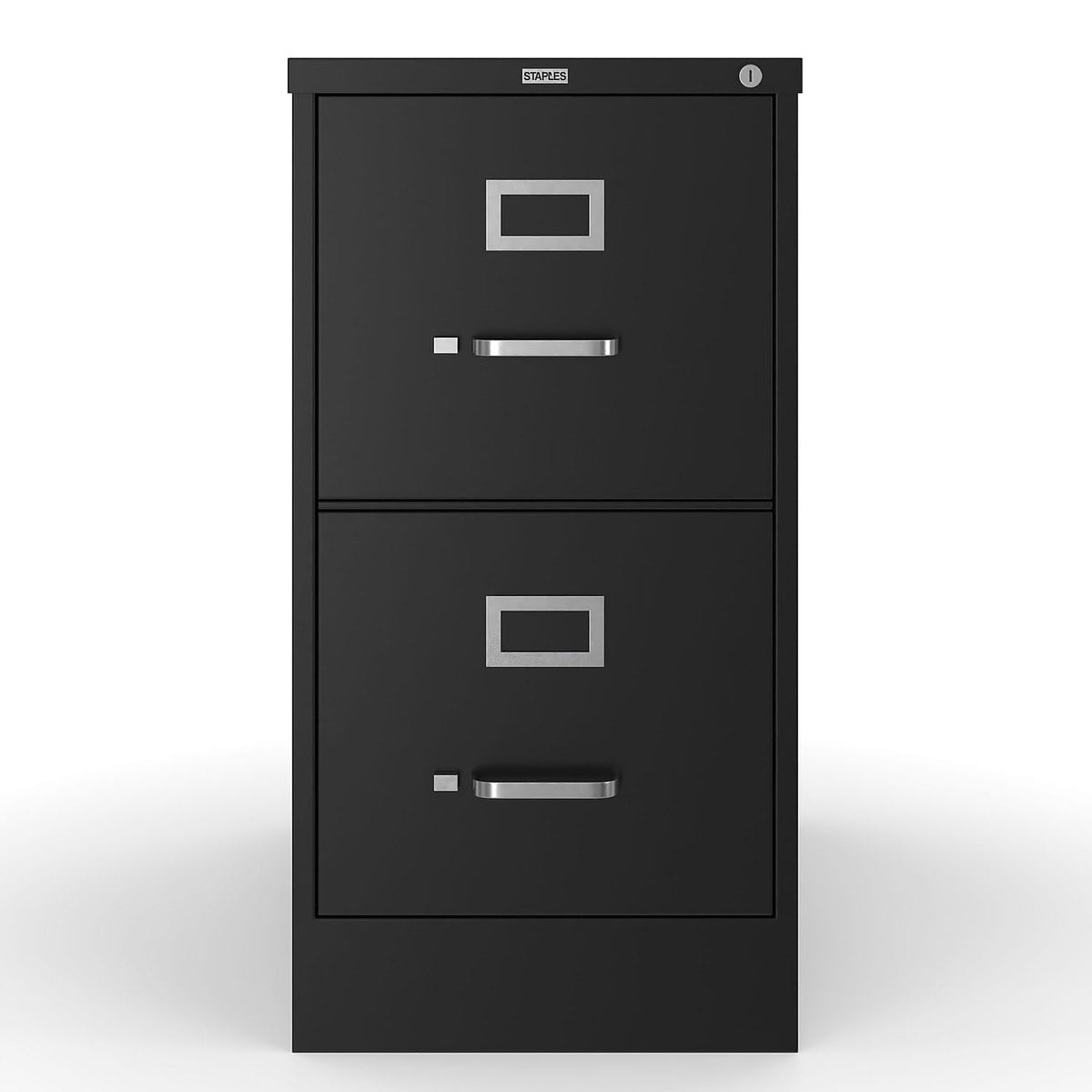 Black 2 Drawer Letter Size Lockable File Cabinet H9477