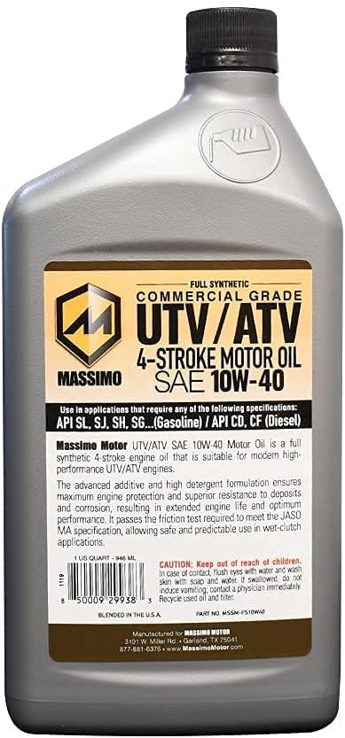 10W-40 Full Synthetic Oil 1 Qt. 2packs W357