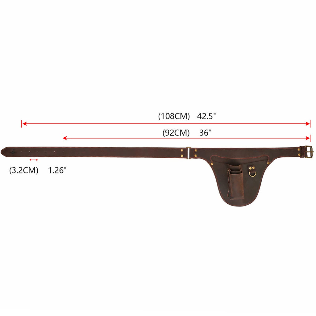 Leather 3 Pockets Adjustable Tool Belt Bag N55158