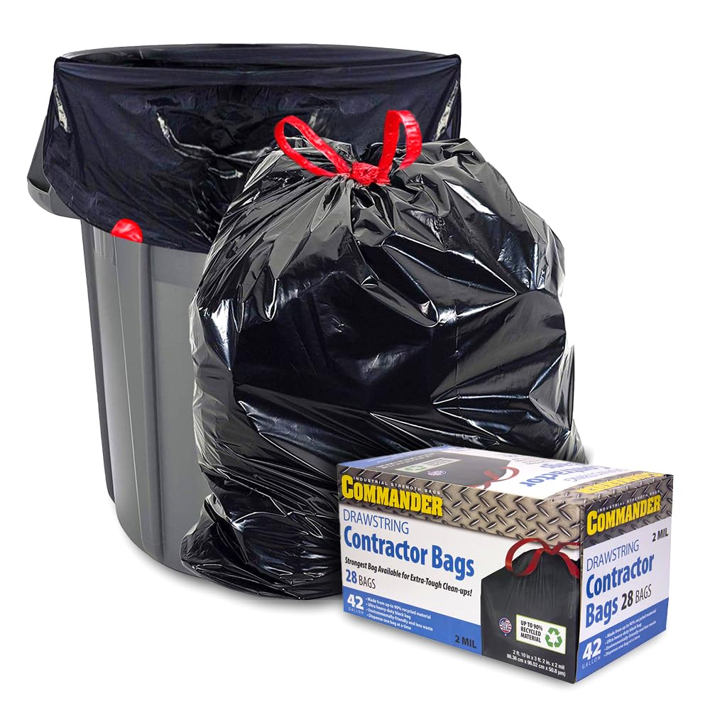 42 Gallon 2 MIL Black Heavy Duty Trash Bags Z401062