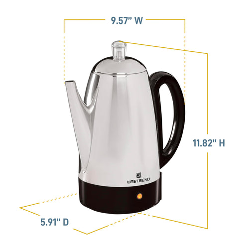 12-Cup Stainless Steel Electric Percolator Coffee Maker R847760