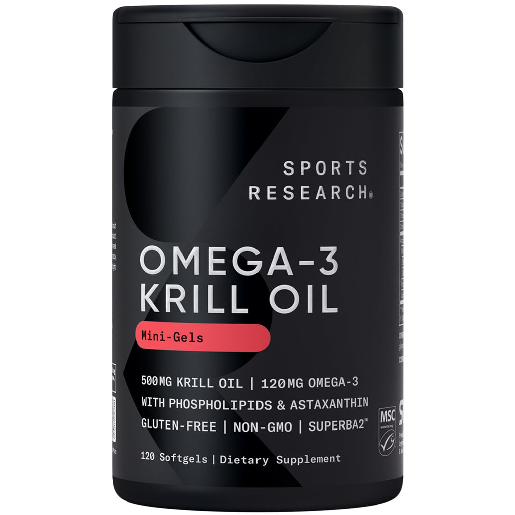 Krill Oil Omega-3 Softgels 500mg with Astaxanthin, Electrolyte D67534