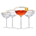 Champagne Coupe Glasses Set of 4 Gold Rim V17337