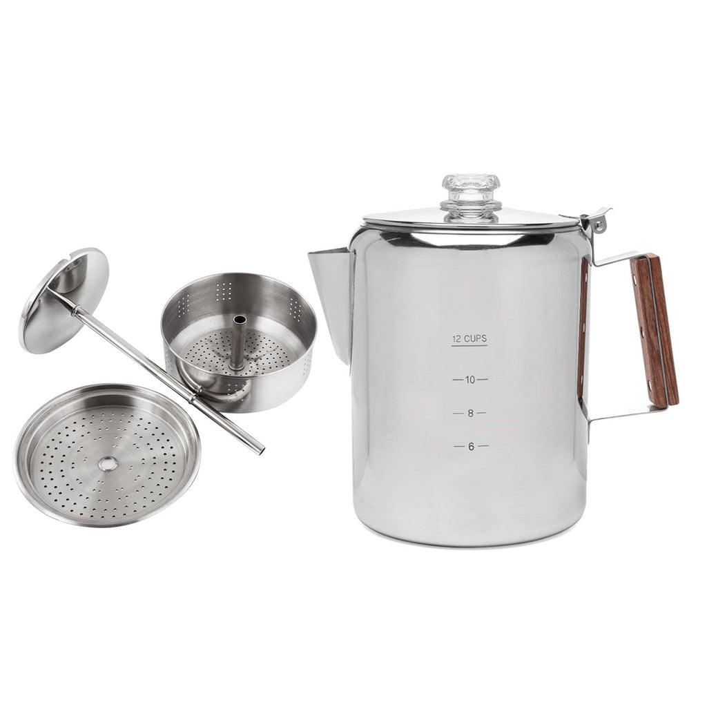 Stainless Steel 12 Cup Stovetop Coffee Pot H622736