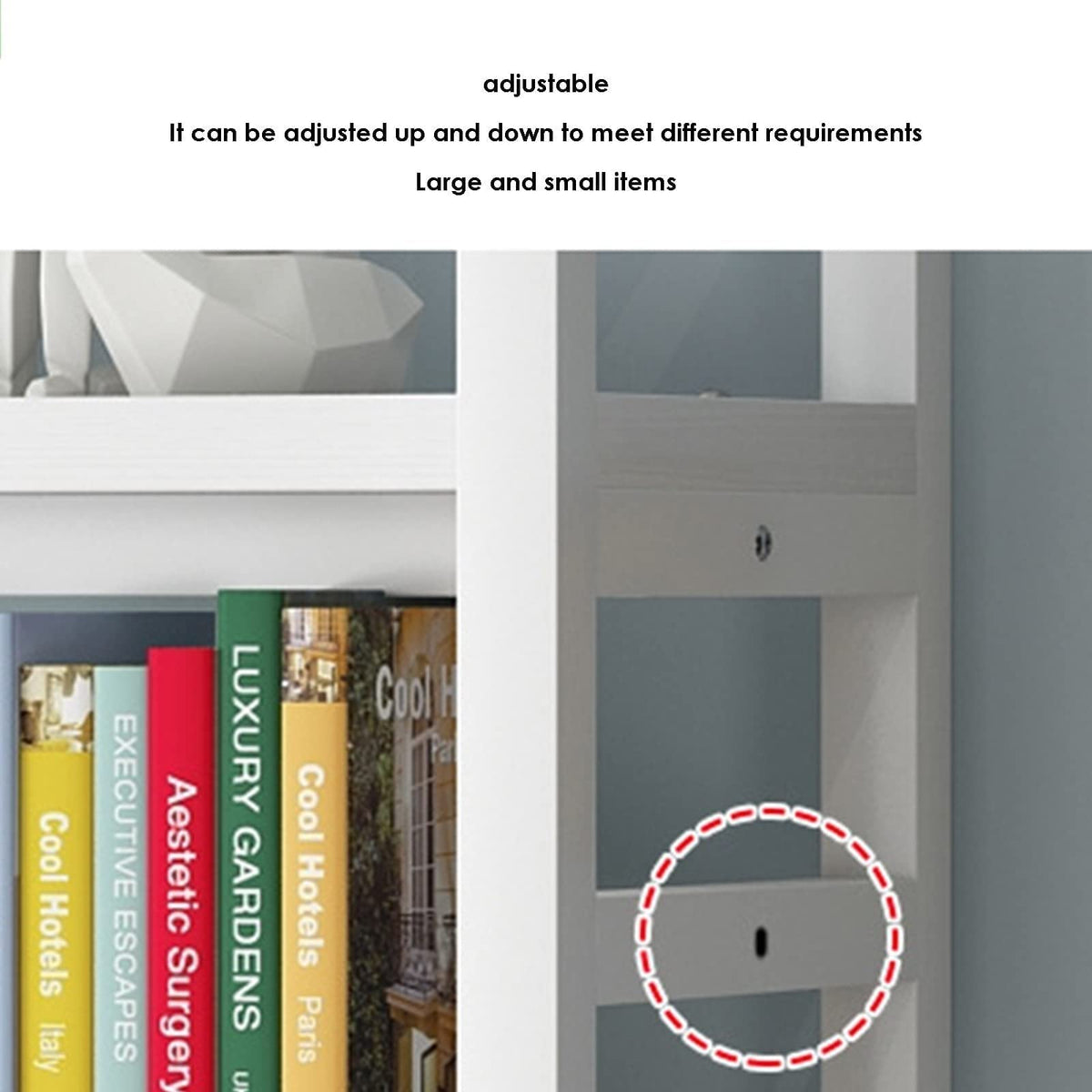 White Adjustable Metal Desktop Bookshelf I36176