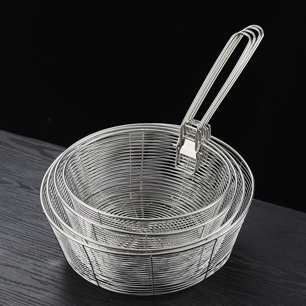 Stainless Steel Deep Fryer Basket with Detachable Handle 9 Inch Q606847