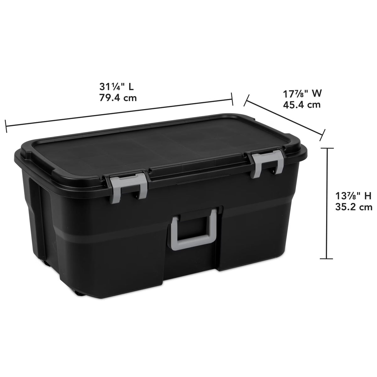 Black 22 Gal Lockable Storage Chest with Wheels V101