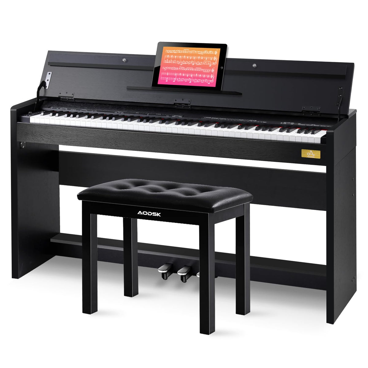 88-Key Weighted Piano with Stand, Pedals & Bench M749268