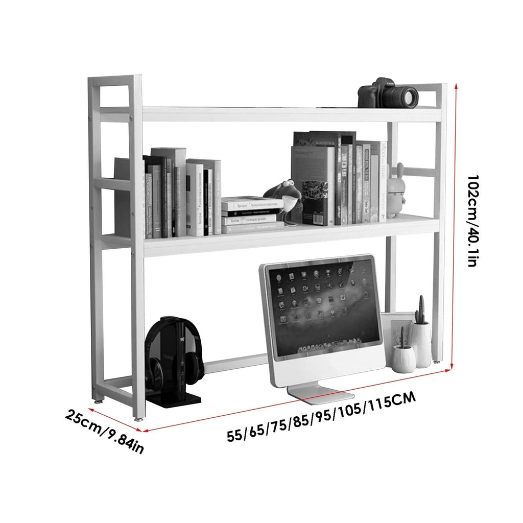 White Adjustable Metal Desktop Bookshelf I36176