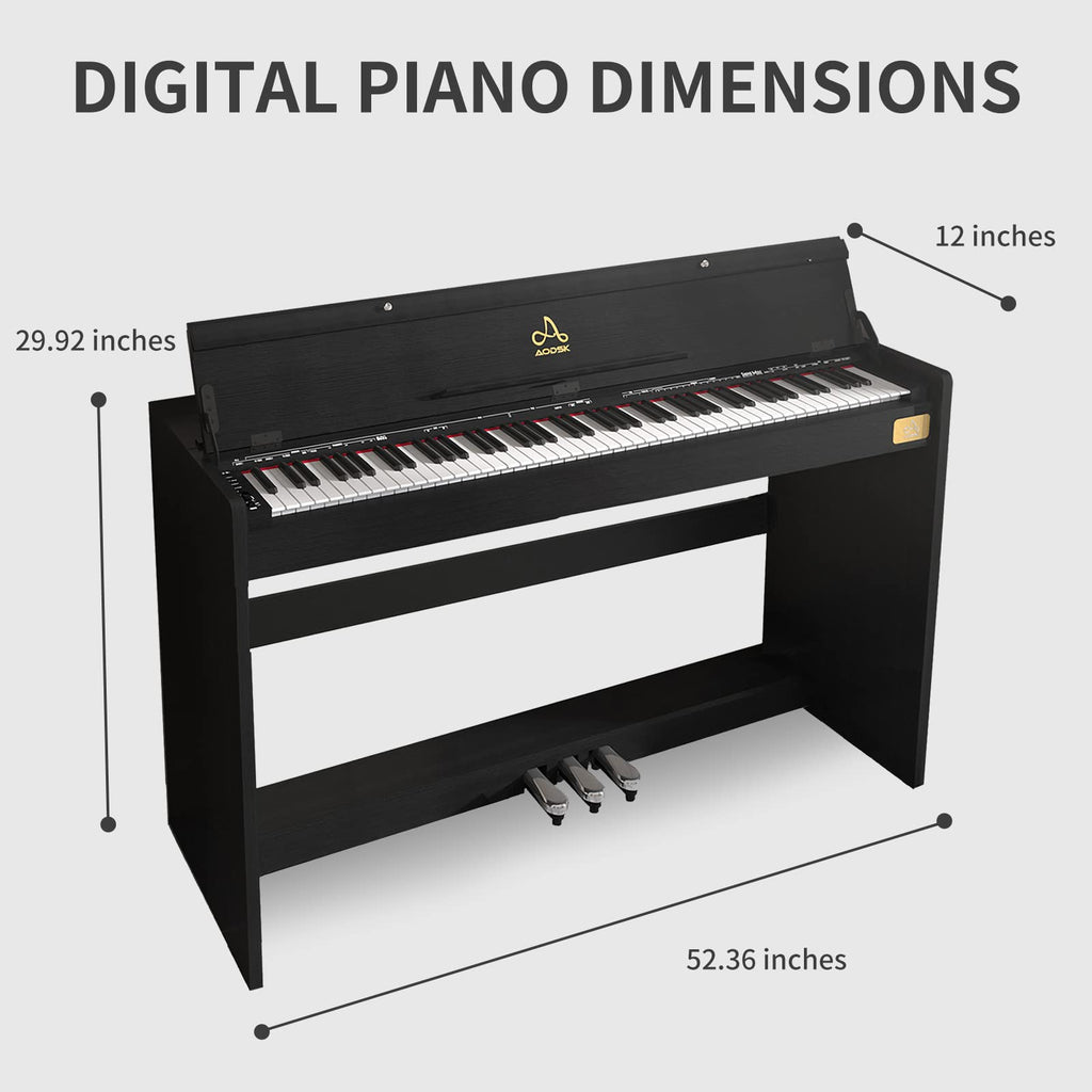 88-Key Weighted Piano with Stand, Pedals & Bench M749268