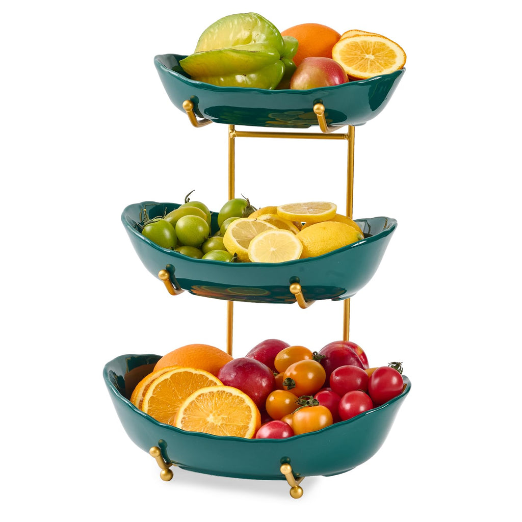 Ceramic 3 Tier Fruit Bowl J25709
