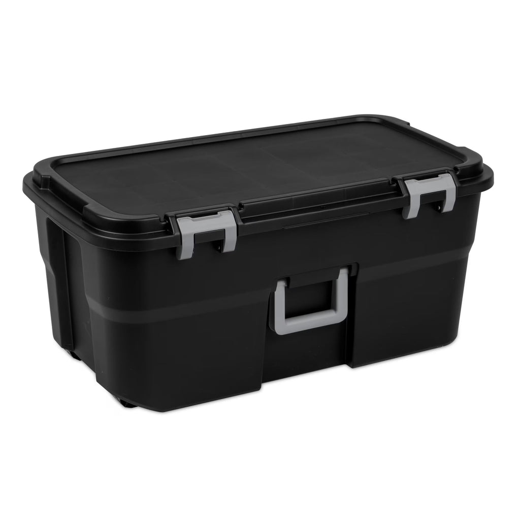 Black 22 Gal Lockable Storage Chest with Wheels V101