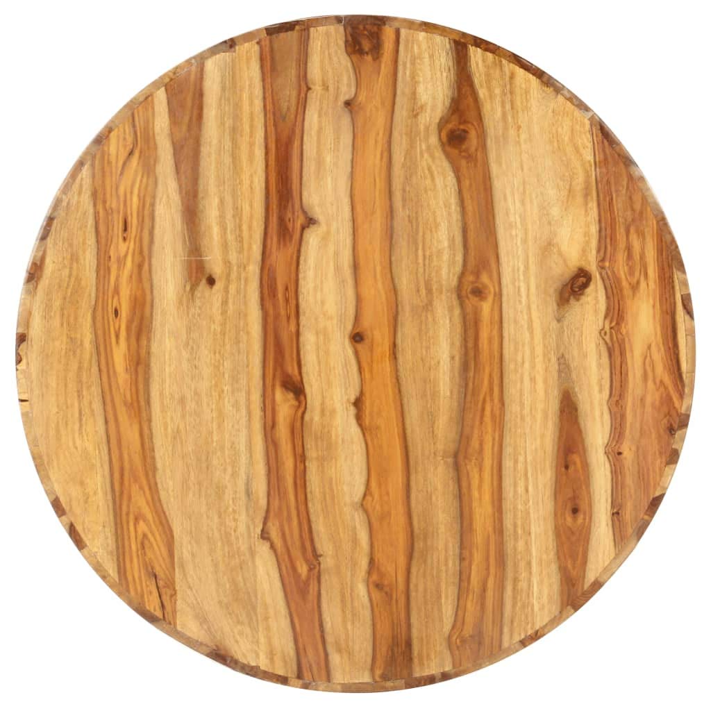 Solid Sheesham Wood Round Coffee Table with Storage Shelf B7907