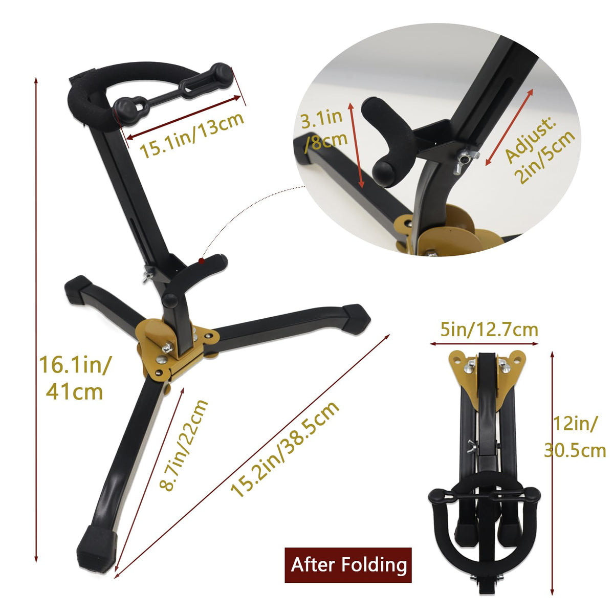 Folding Alto Tenor Saxophone Stand L7628