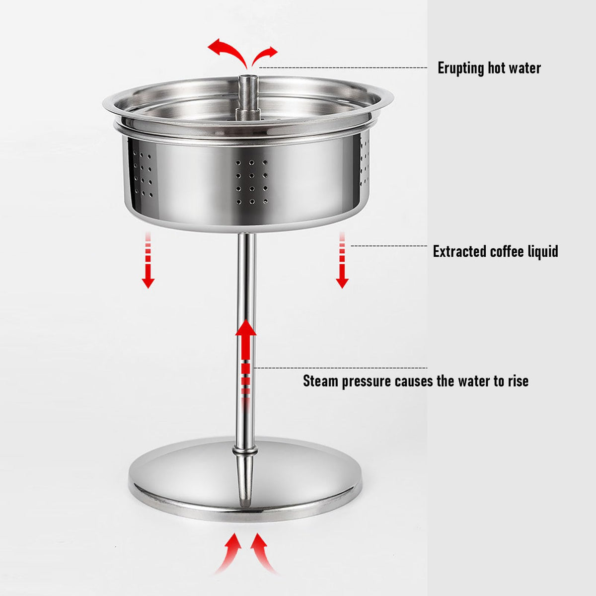 Stainless Steel 12 Cup Stovetop Coffee Pot H622736