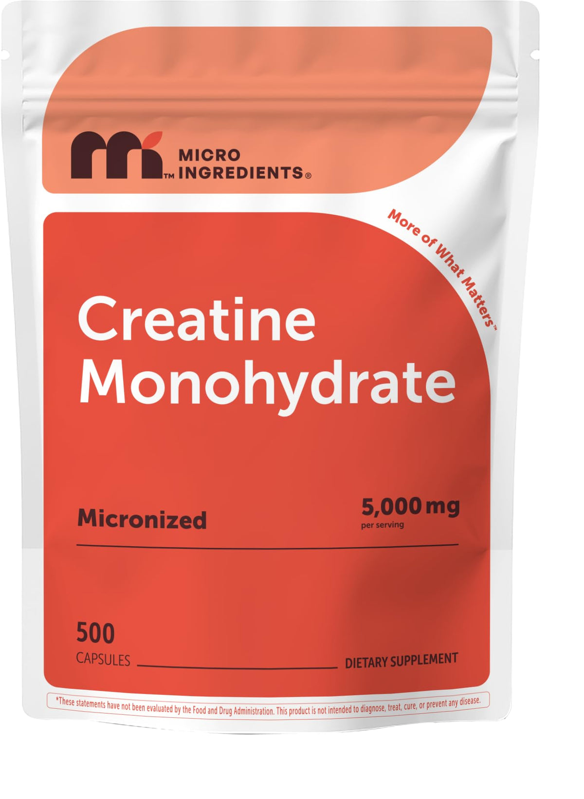 Micronized Unflavored Creatine Monohydrate 5,000mg 500 Capsules B8085