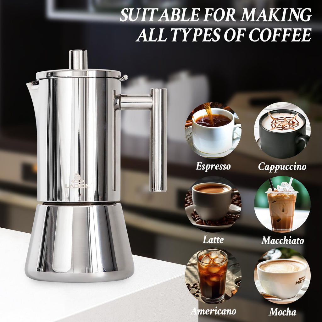 6 Cup Stainless Steel Stovetop Espresso Maker V815