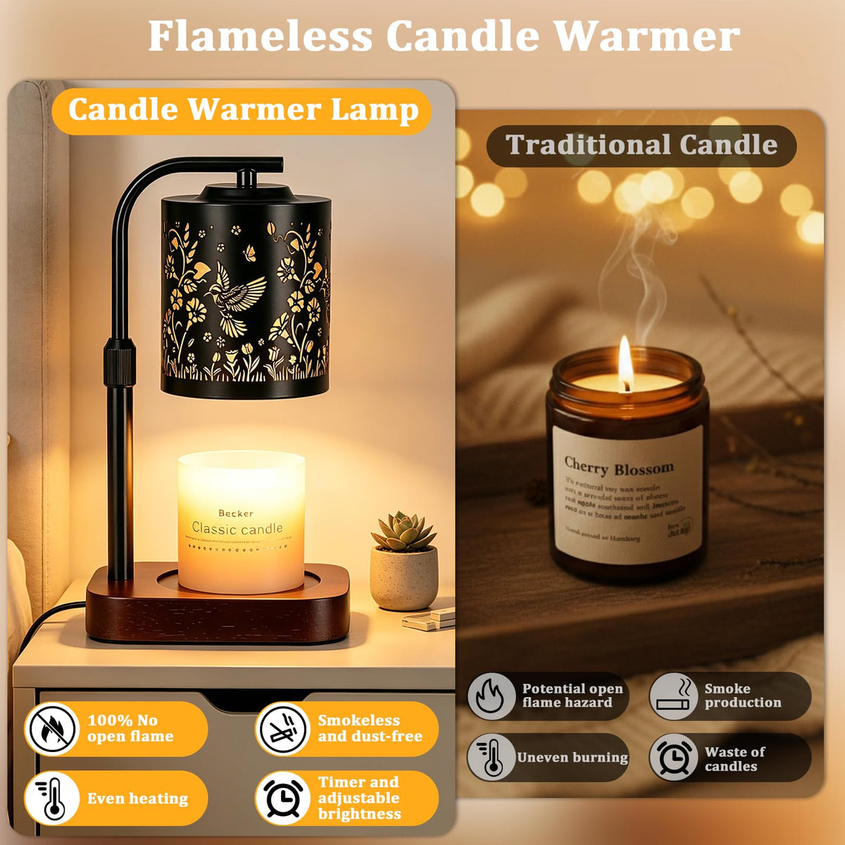 Candle Warmer Lamp with Timer & Dimmer M286899