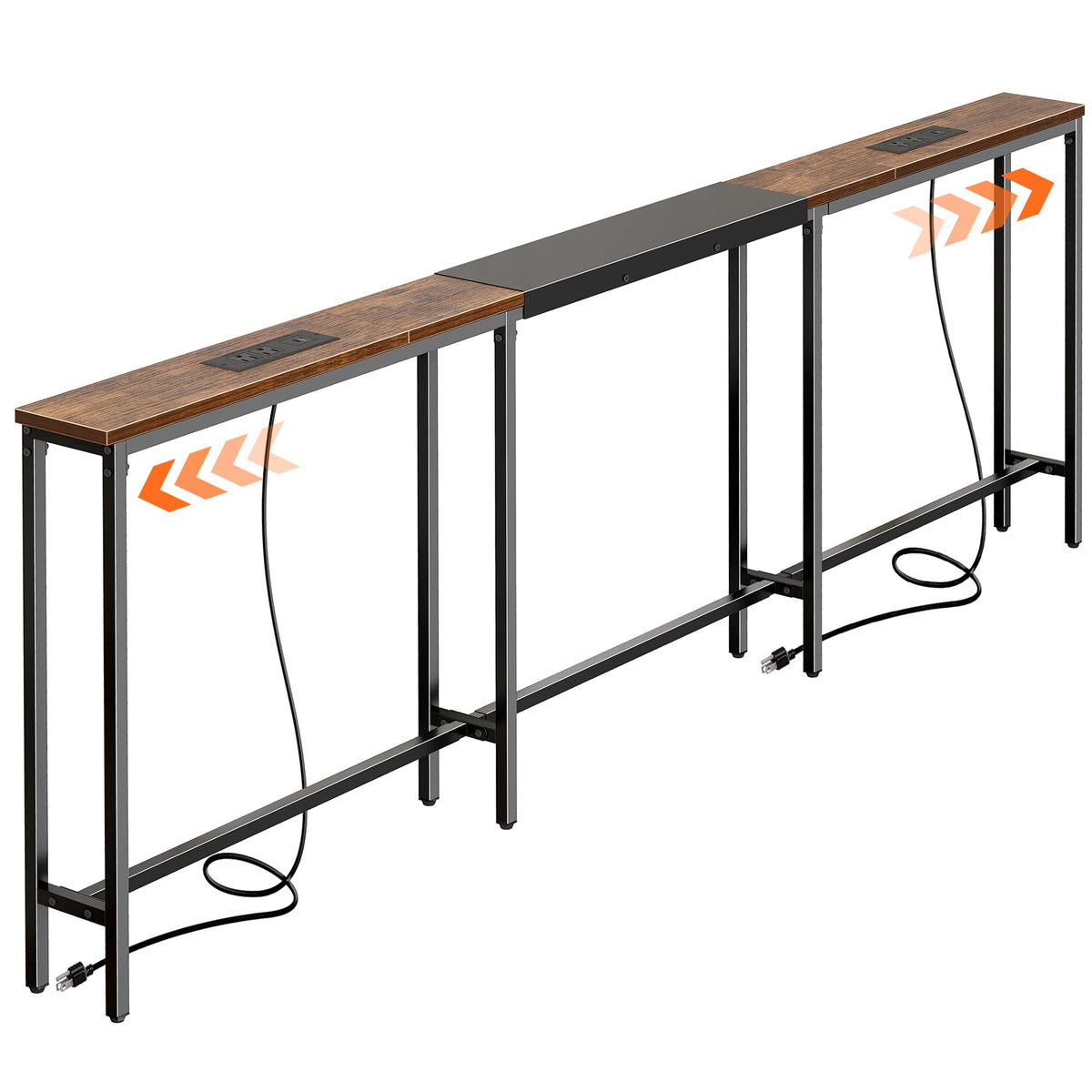 Narrow Sofa Table with 2 Power Outlets and USB-C Port Y828004