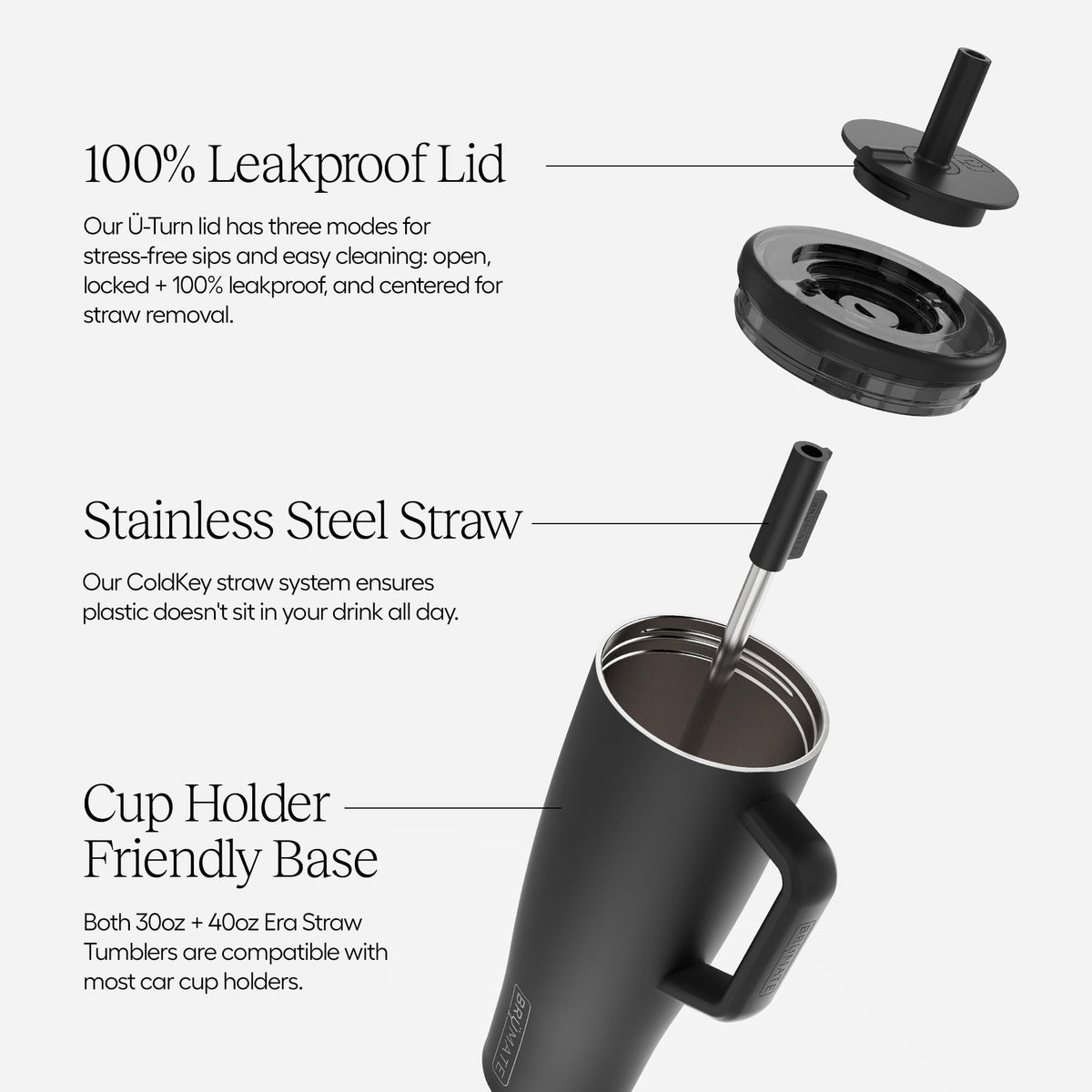 40 oz Stainless Steel Tumbler with Handle and Straw B277966