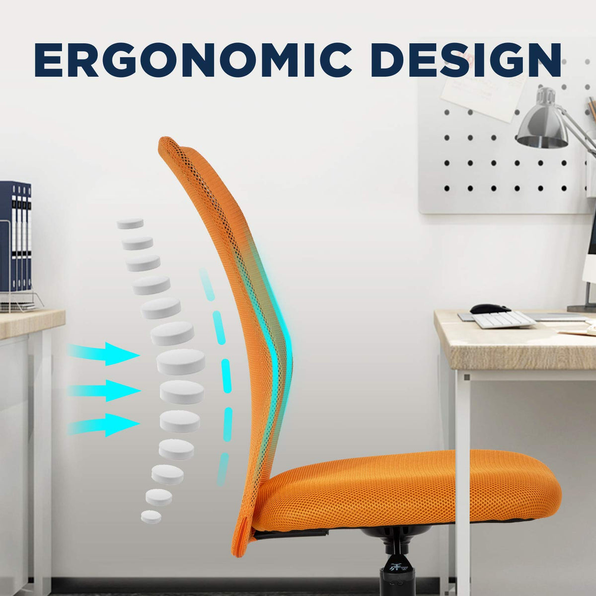 Orange Mesh Ergonomic Office Chair S32436