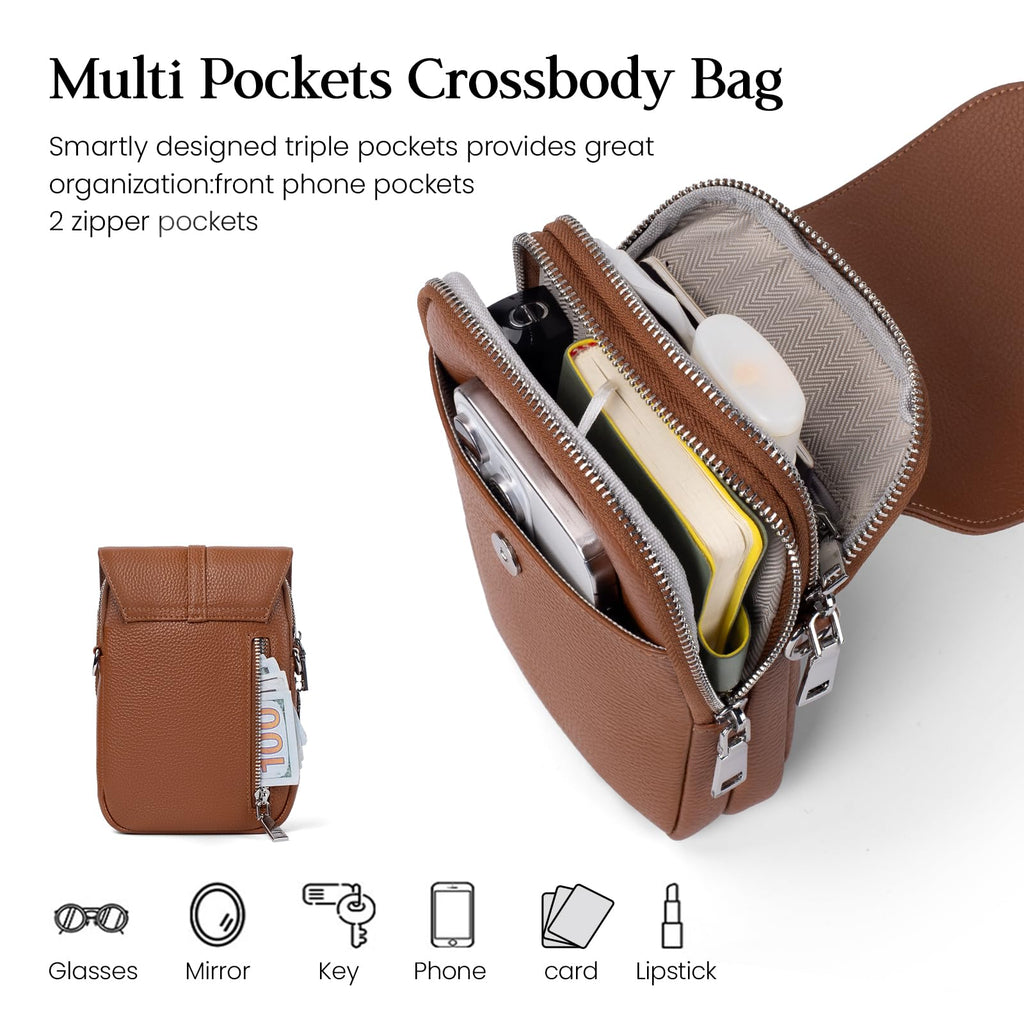 Small Genuine Leather Crossbody Bag M9196