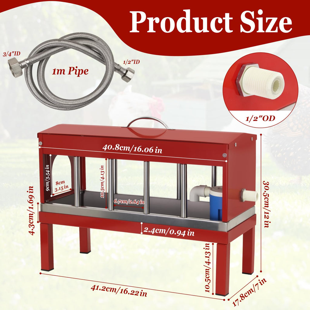 Automatic Stainless Steel Poultry Waterer Dispenser M5463