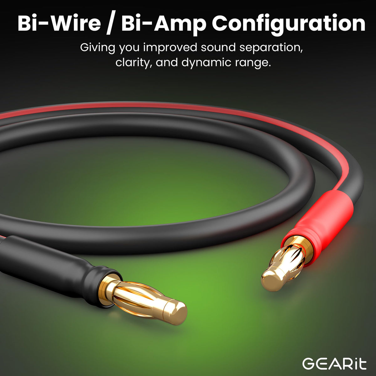 14 Gauge OFC Speaker Wire with Banana Plugs, 2 Pack 6.6 ft Each L3508