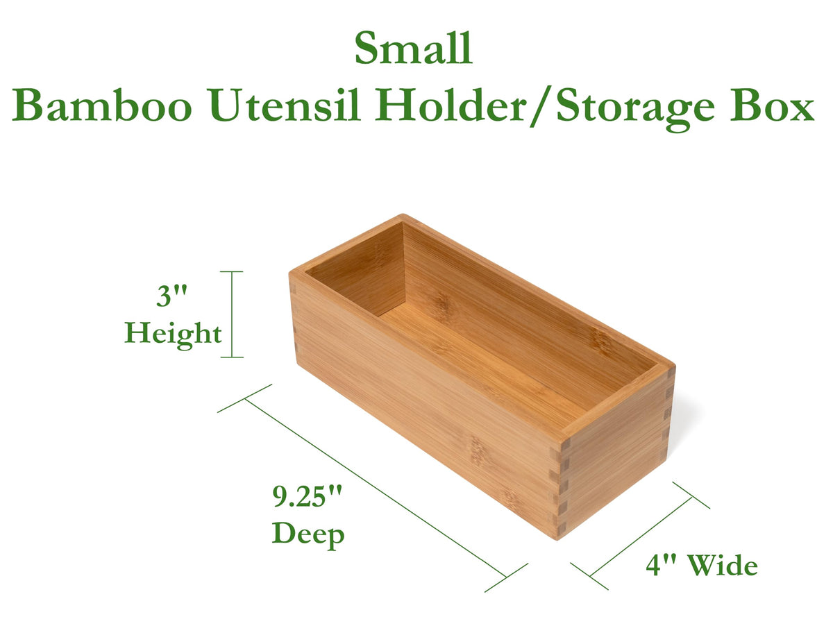 Bamboo Wood Utensil Holder Storage Box P101