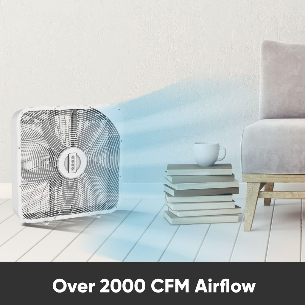 20 Inch 3 Speed Quiet Box Fan with Remote Control E45720