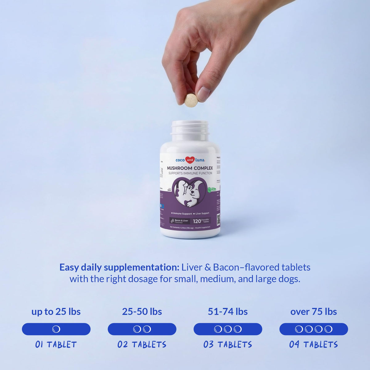 Turkey Tail Mushroom Supplement for Dogs, 120 ct N121439