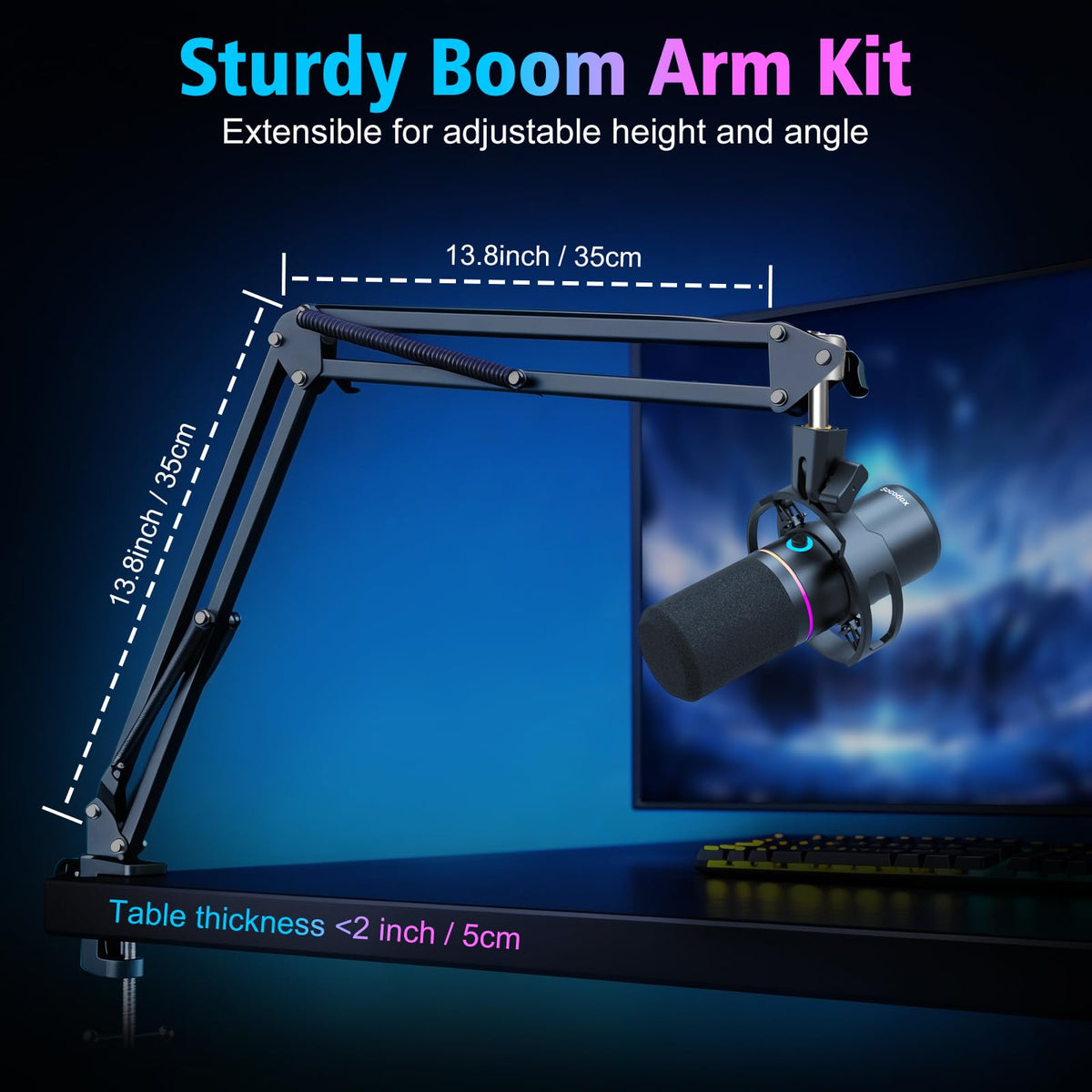USB Gaming Microphone with Boom Arm Q15418