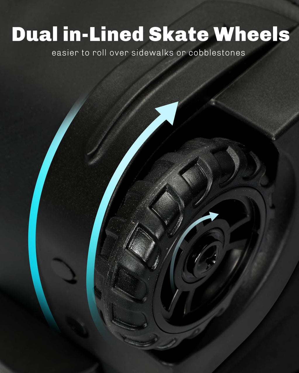 Rolling Backpack with Wheels 43L Jet Black I541