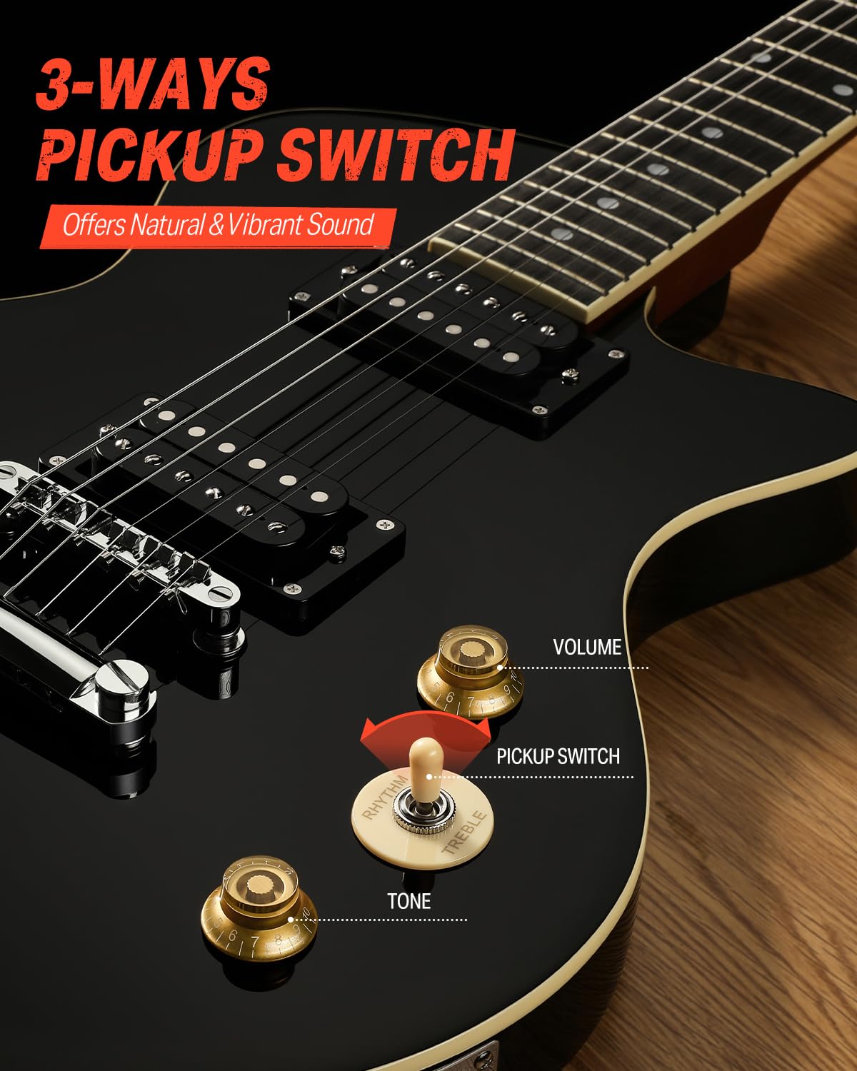 39" Electric Guitar with Dual Humbucker Pickups E3777
