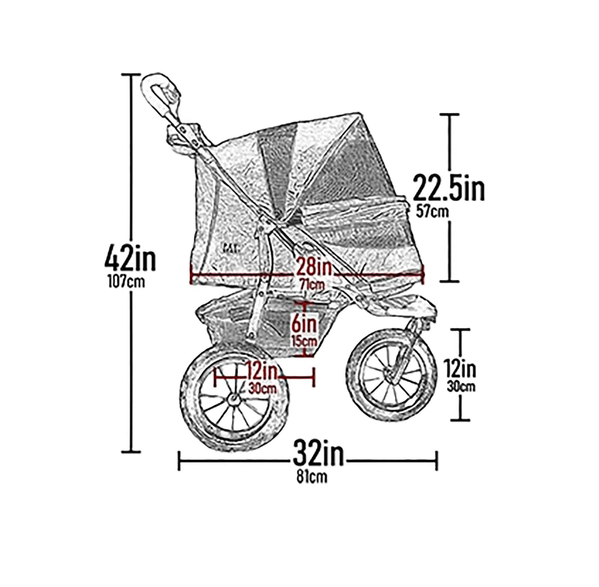 No-Zip Pet Stroller for Cats/Dogs U74921