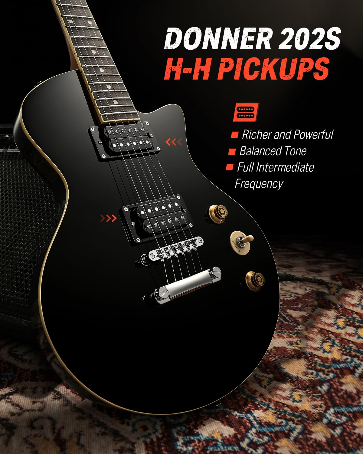 39" Electric Guitar with Dual Humbucker Pickups E3777
