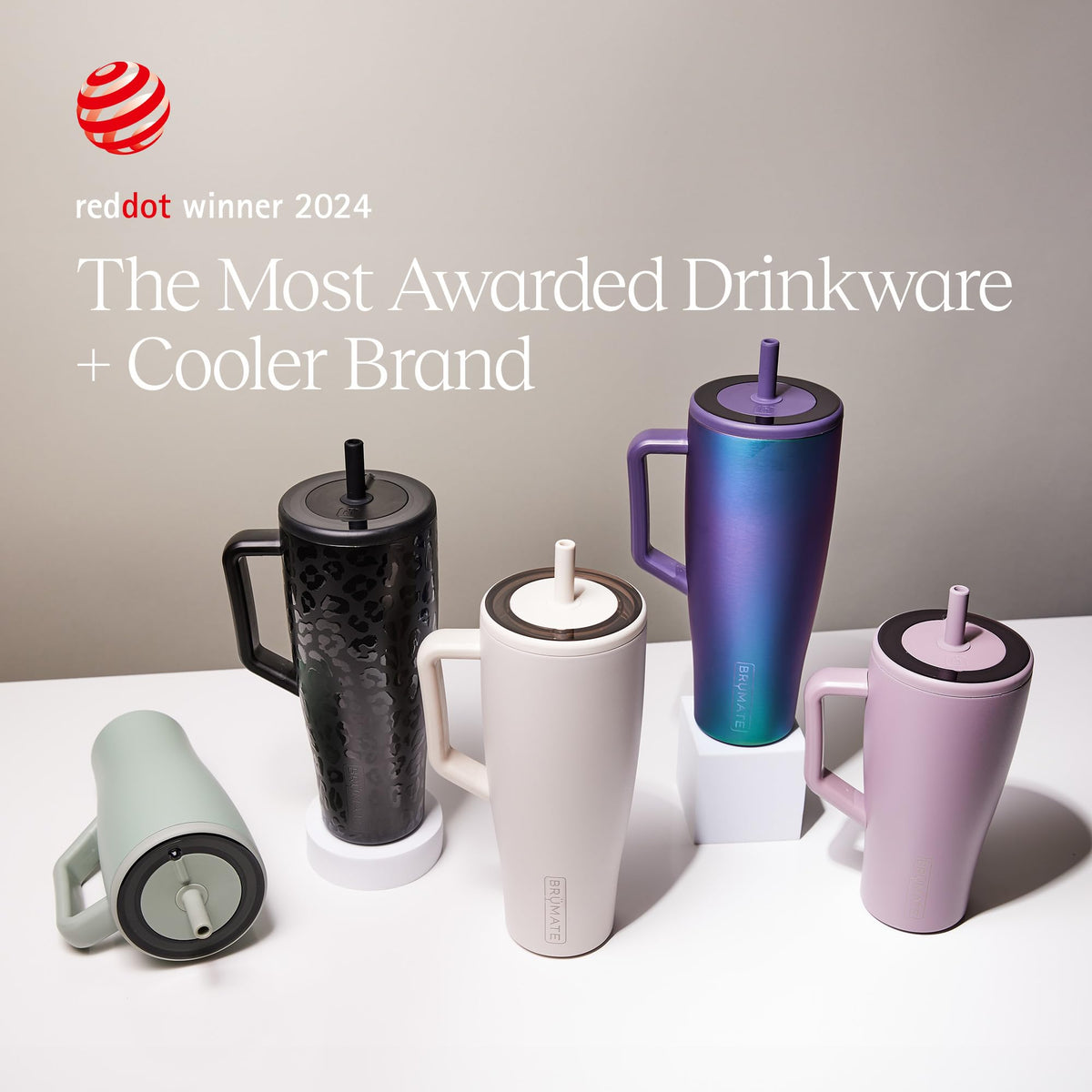 40 oz Stainless Steel Tumbler with Handle and Straw B277966