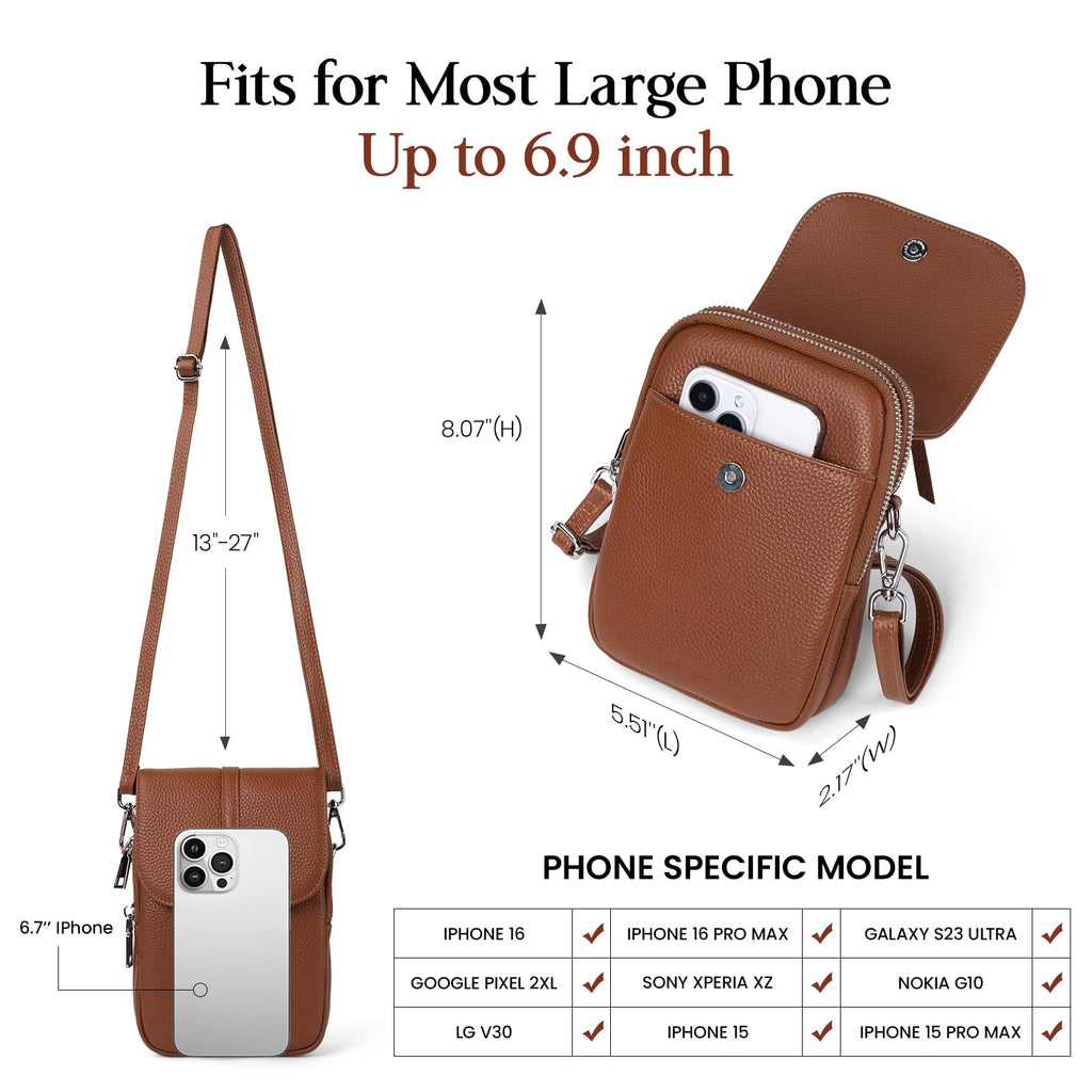 Small Genuine Leather Crossbody Bag M9196