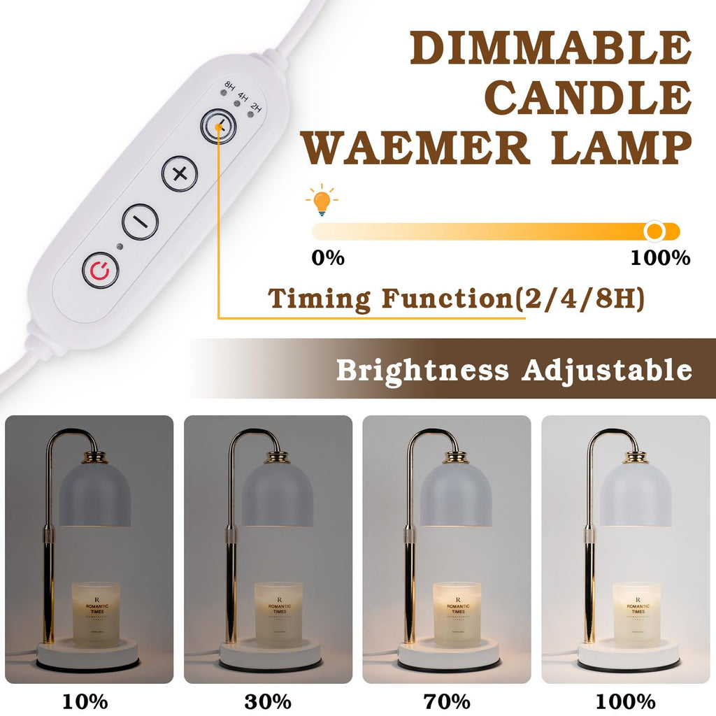 Candle Warmer Lamp with Timer Dimmable White C867110