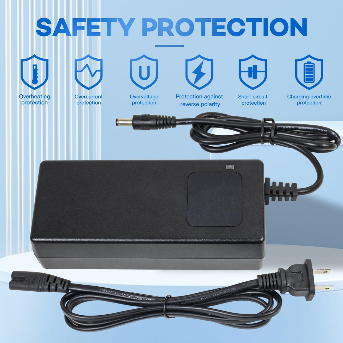 42V 3A Lithium Battery Charger with Display and Built-in Fan A5394