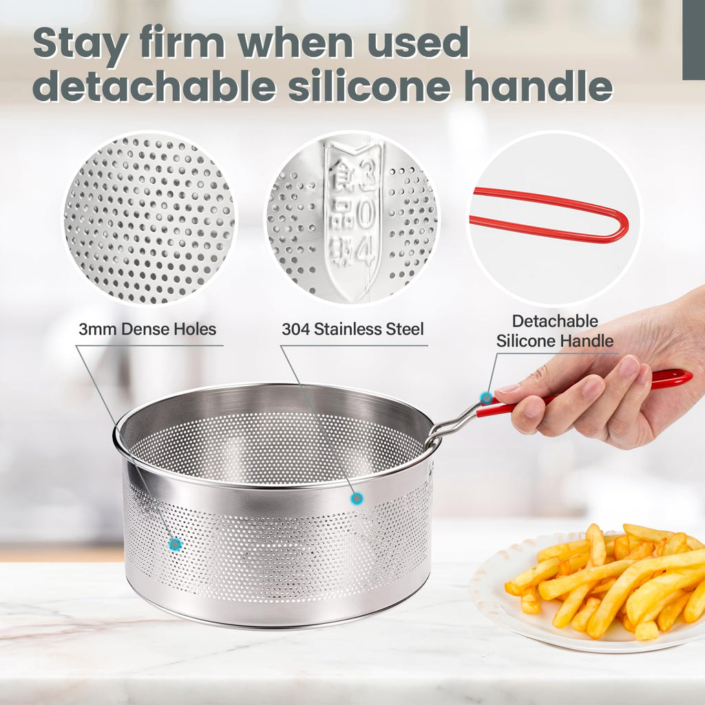 7.8 inches 304 Stainless Steel Deep Fryer Basket C48610