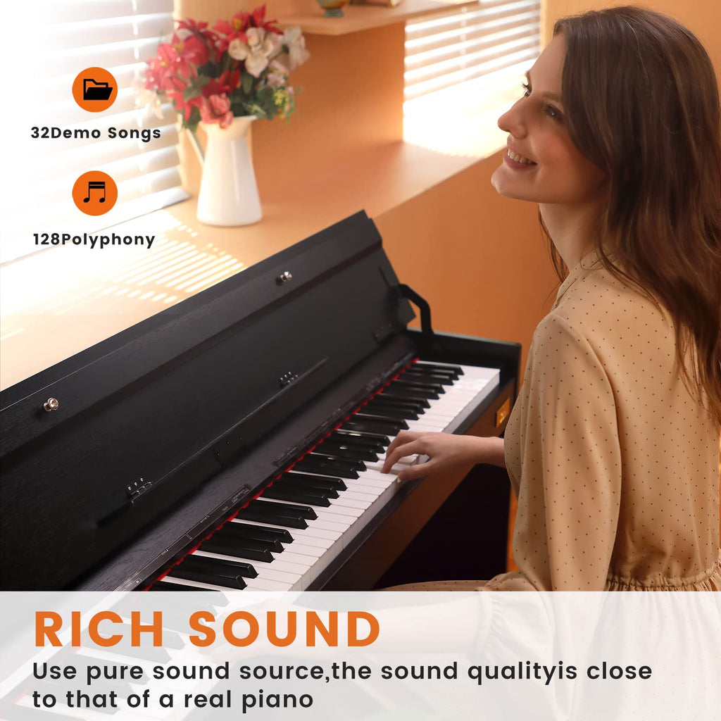 88-Key Weighted Piano with Stand, Pedals & Bench M749268