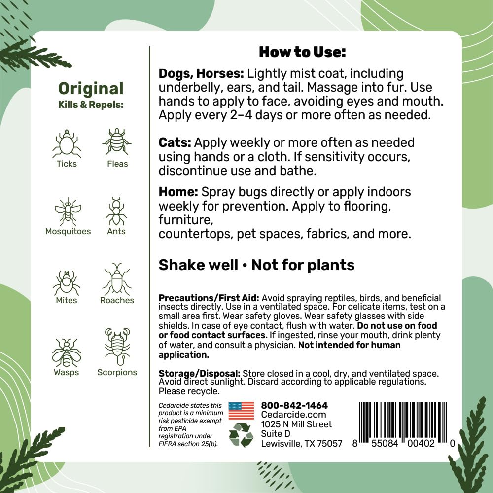 Cedar Oil Bug Spray 32oz C1804