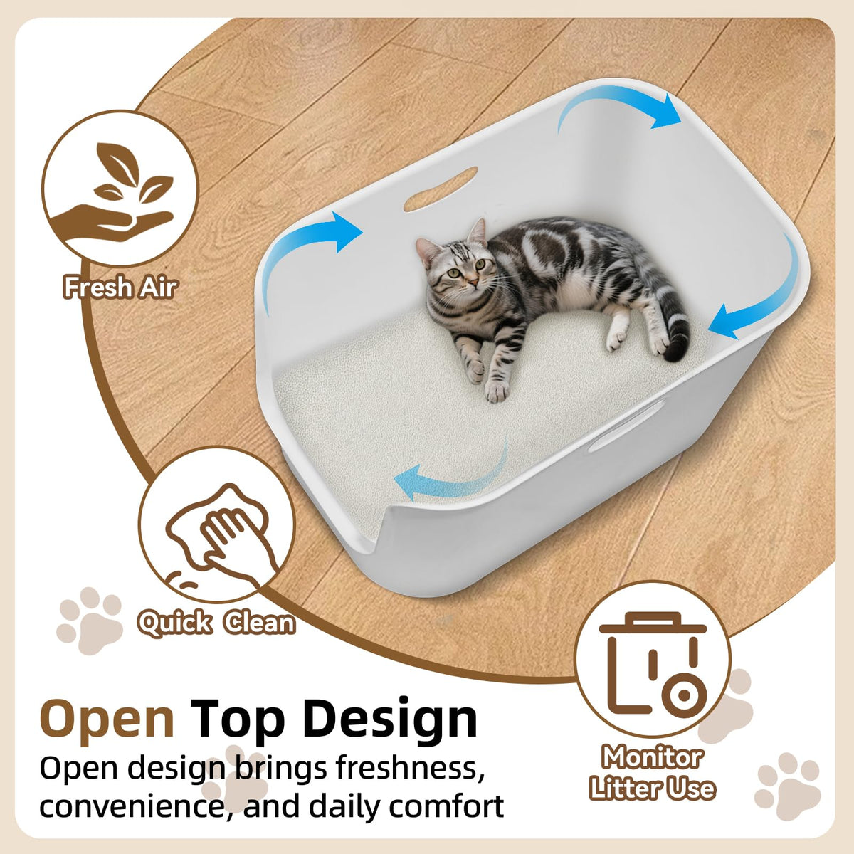 Extra Large High Sided Cat Litter Box E688745