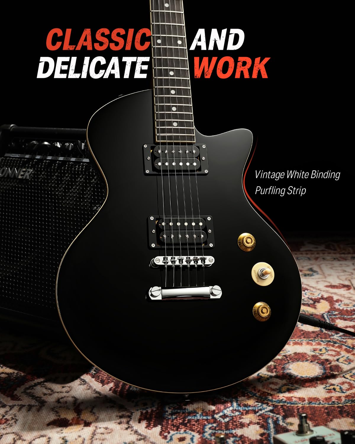 39" Electric Guitar with Dual Humbucker Pickups E3777